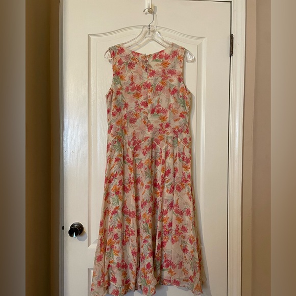 COLDWATER CREEK Dress Size 14P Soft Floral Silk Chiffon Feminine Romantic Spring - Picture 9 of 9